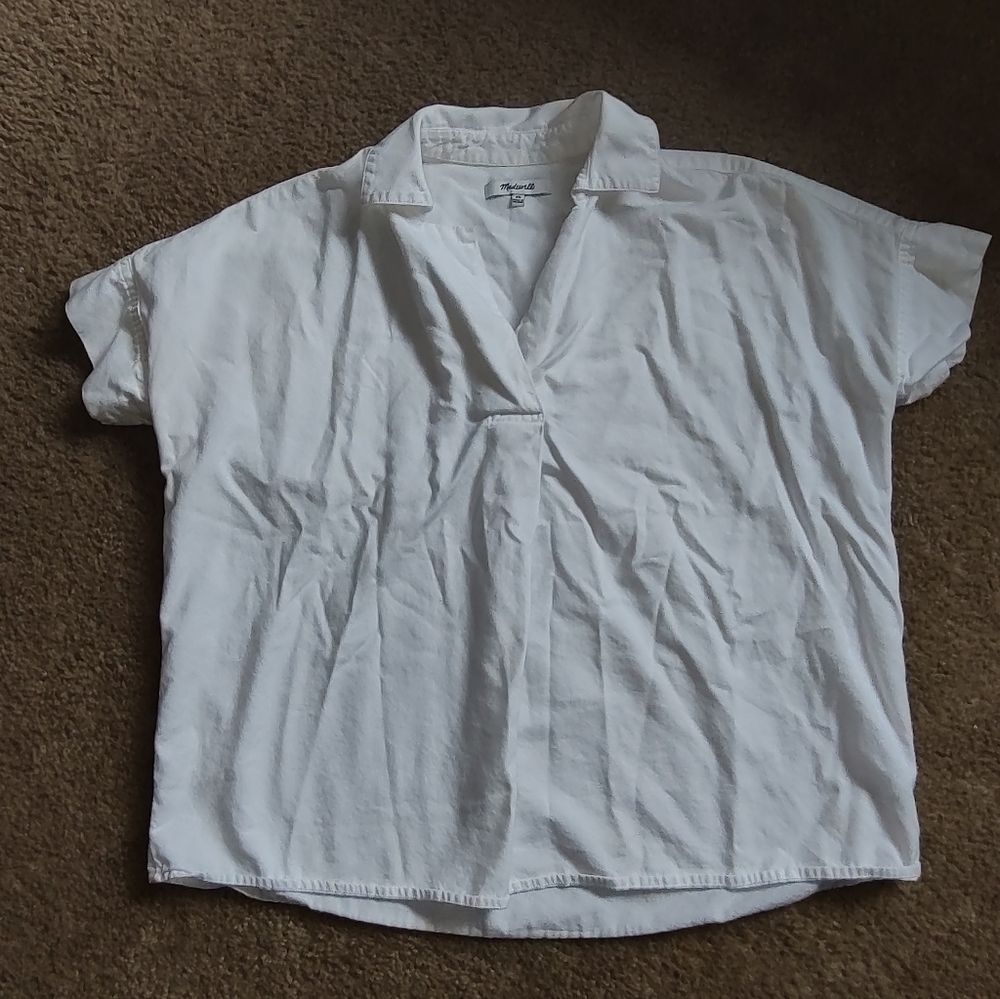 Madewell White Casual Collared Shirt Sz XS